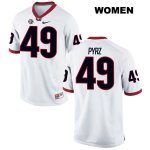 Women's Georgia Bulldogs NCAA #49 Koby Pyrz Nike Stitched White Authentic College Football Jersey QHX2454MC